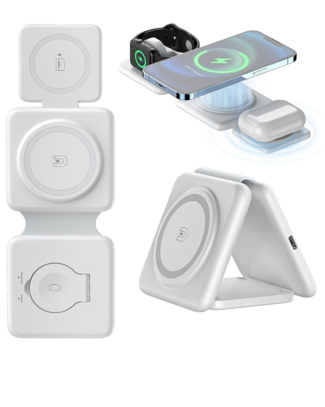 Cargador inalámbrico 3 en 1